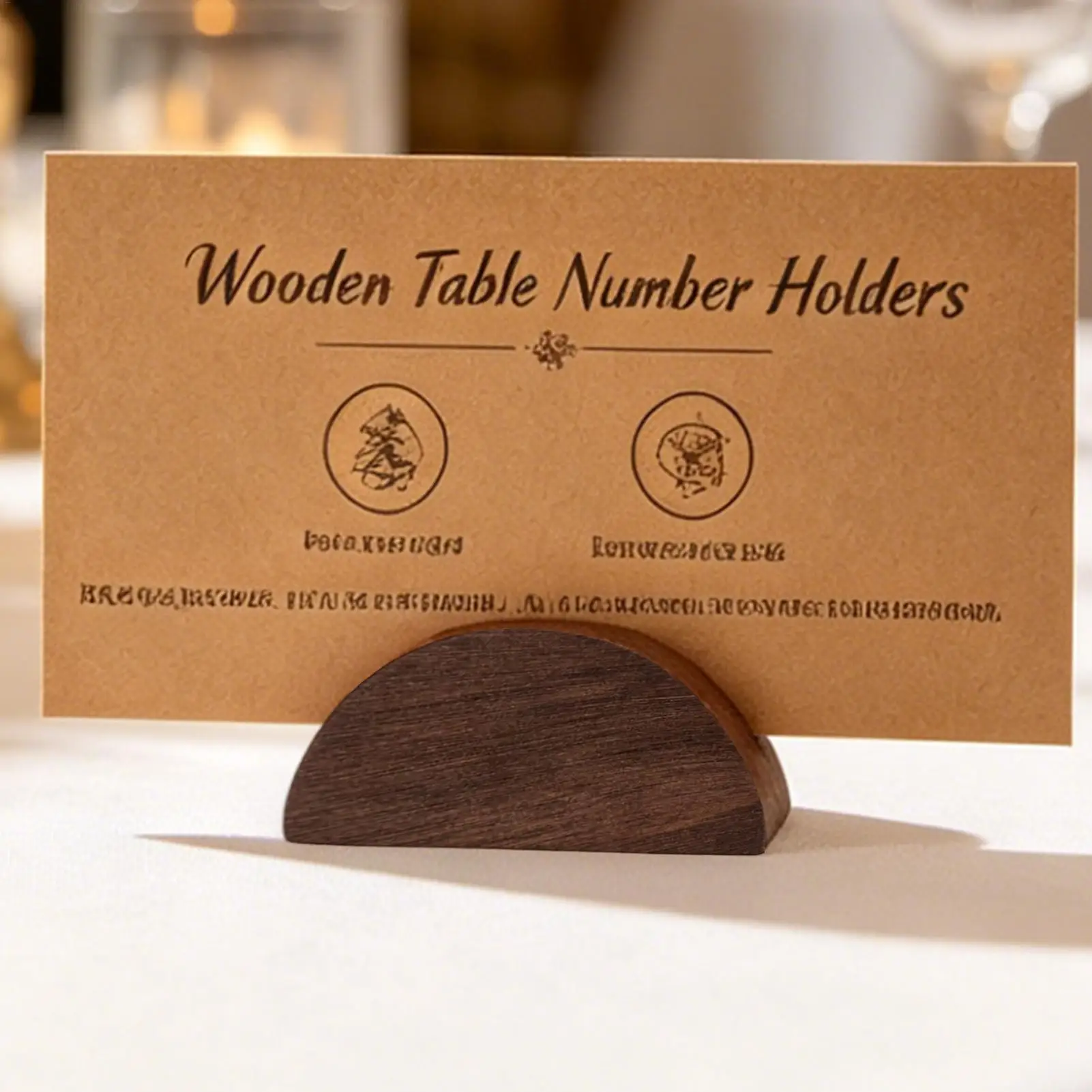 

Wood Table Number Holders Semicircular Design Rustic Stand Table Number Holders Wood for Photo Cafe Home Wedding Birthday Party