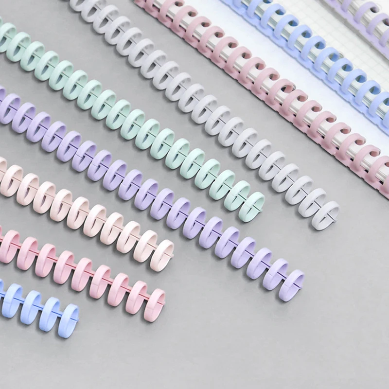 5Pc 12mm 30 Hole Loose-leaf Plastic Binding Ring Spring Spiral Rings for A4 A5 Paper Notebook Stationery Office Supplie