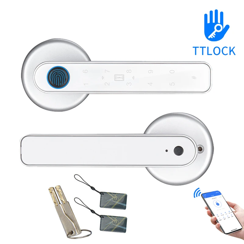 TTLock APP Smart Fingerprint Password RFID Card Single Latch Deadbolt Latch Lock For Indoor Wooden Metal Door