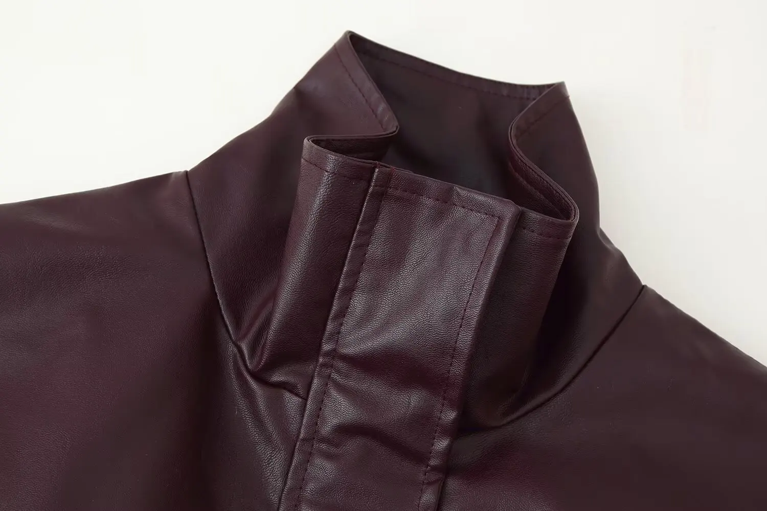 المرأة الصلبة بولي Leather سترة جلدية الإناث طويلة الأكمام الوقوف طوق واحدة الصدر معاطف ربيع الخريف الشتاء جديد سيدة جاكيتات