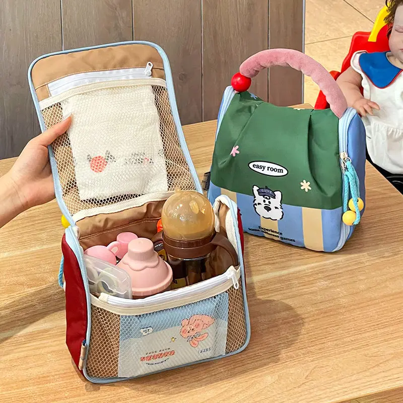 

Portable Mommy Bag Cartoon Insulated Bag Kids Lunch Bag Baby Bottle Feeding Storage Diapers Organizer Kids Accessories