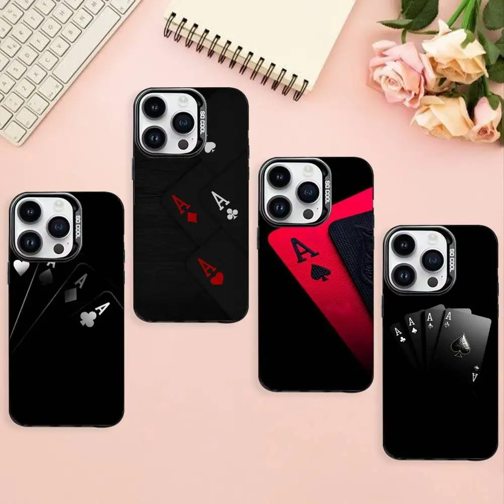 

Poker Phone Case For iPhone17,16,15,14,13,12,Pro Max Black Colorful Phone case