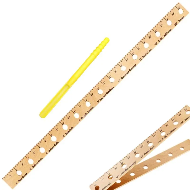 Plant Spacing Ruler Folding Wooden Interval Ruler with Holes Gardener Supplies for Outdoor garden Raised Bed Sowing Template