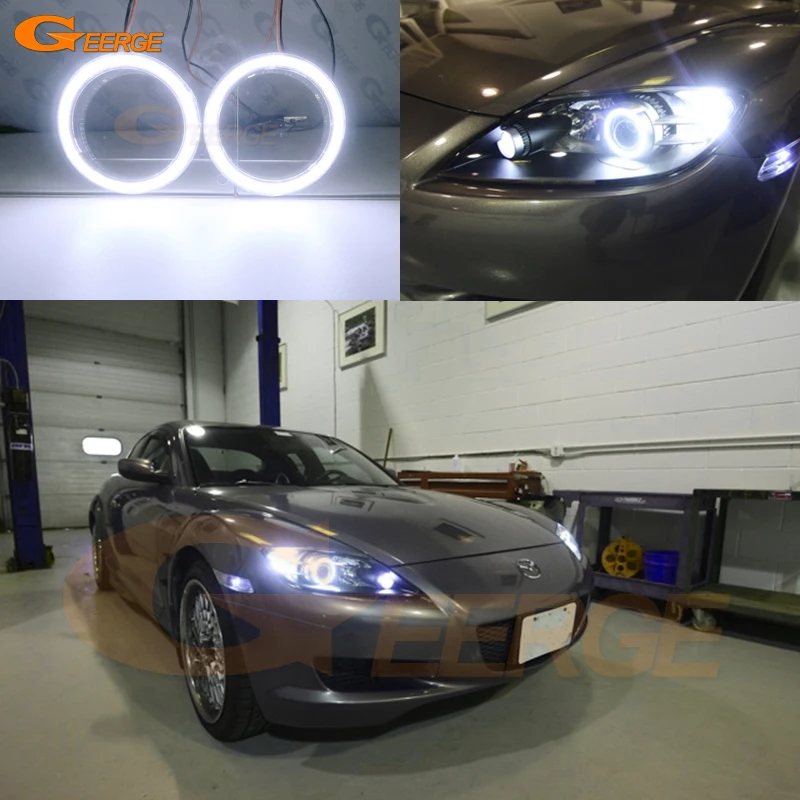 Para mazda rx8 r3 RX-8 rx 8 2003 2004 2005 2006 2007 2008 2009 2010 2011 2012 ultra brilhante cob led anjo olhos kit halo anéis