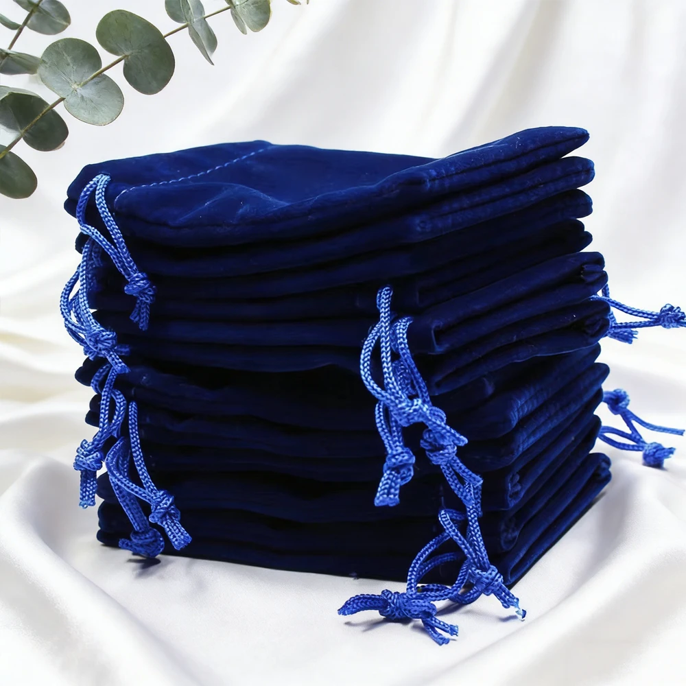 100Pcs Jewelry Drawstring Velvet Bag Soft Suede Pouch 5x7cm 7x9cm 9x12cm Small Gift Packaging Pocket For Rings Earrings Bracelet view 6