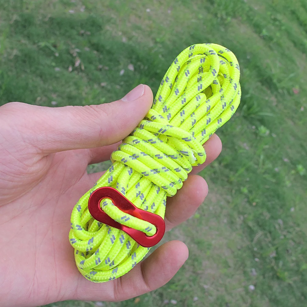 

4Pcs Windproof Reflective Tent Rope Polyester Camping Guy Lines for Tent Awning Canopy Hiking Backpacking Outdoor Use Yellow Red
