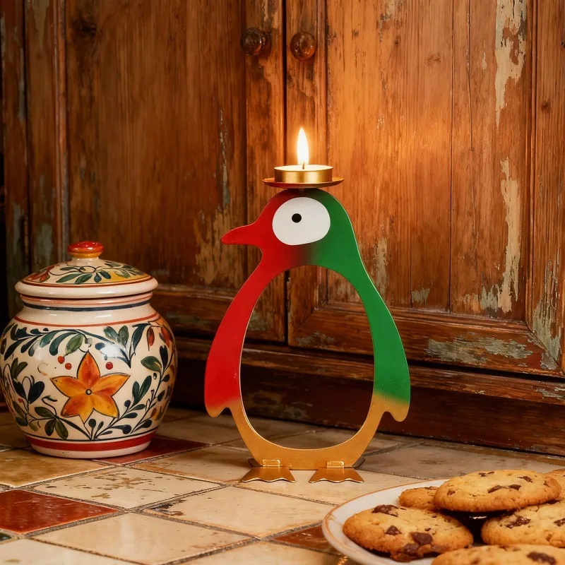 Penguin shaped metal candle holder for Christmas/New Year dining table center decoration,home decor,restaurant atmosphere decor
