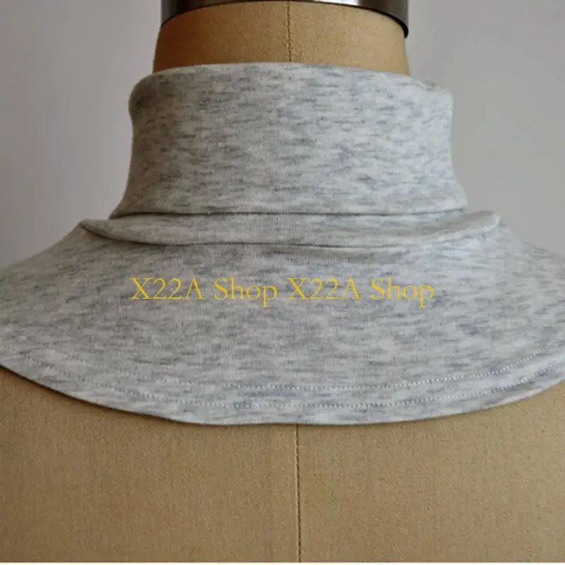 Unique Women Men Simple Solid Color Dickey False Fake Collar Turtleneck Detachable Cotton Half Top Neck Cover Loop Scarf Sweater