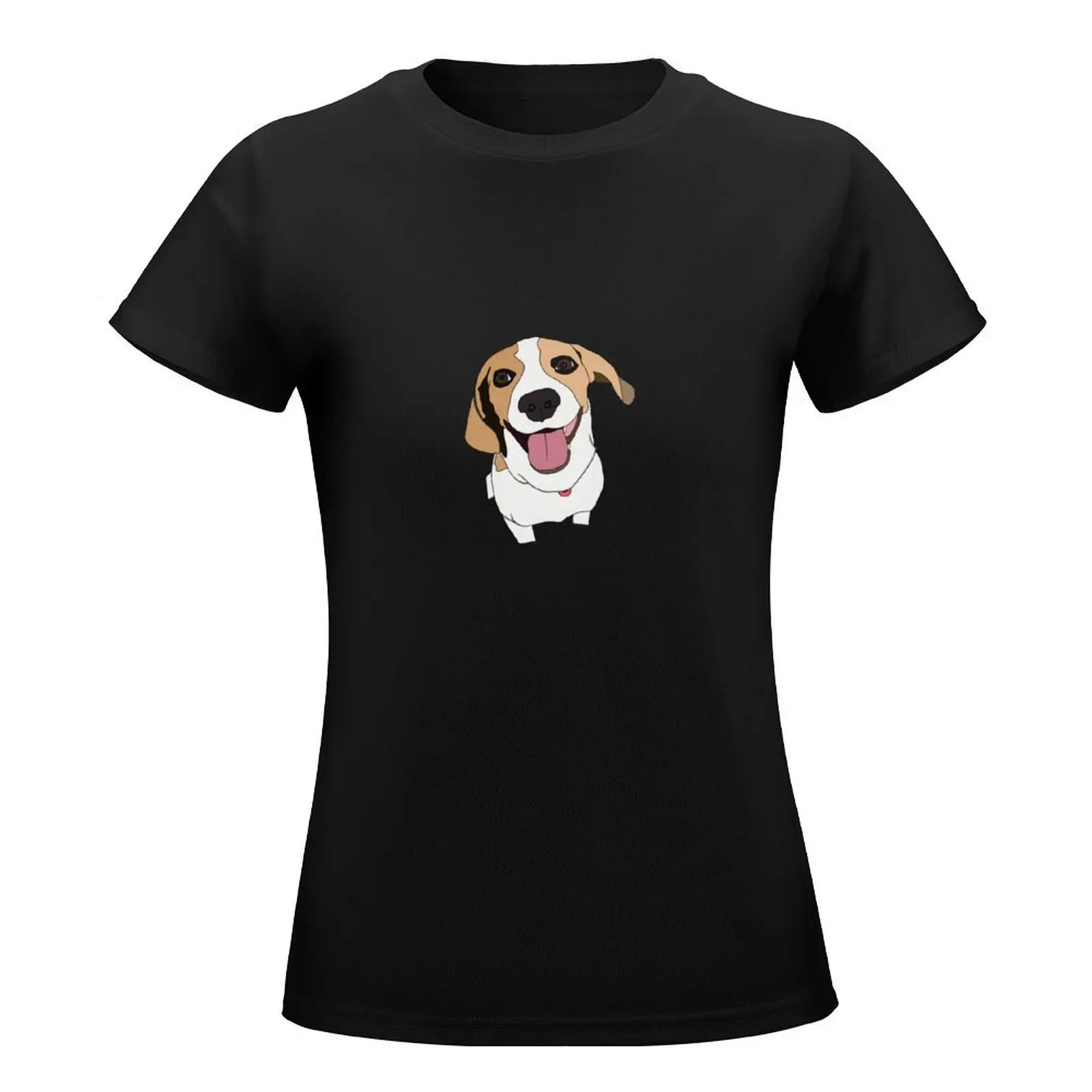 Happy dog T-Shirt funny hippie clothes tops animal print shirt for girls cropped t shirts for Women