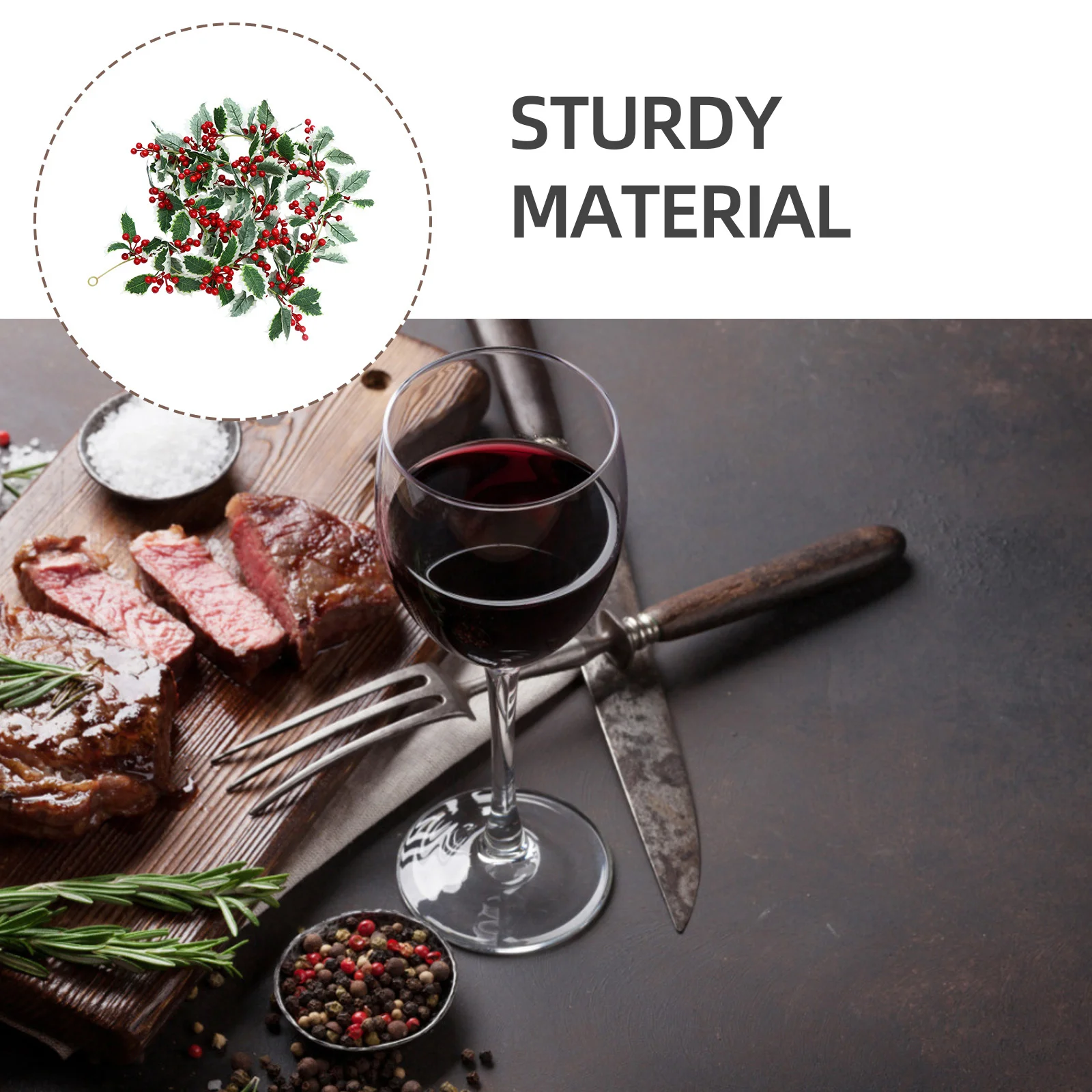 1 قطعة عيد الميلاد الروطان ديكور معلق نابض بالحياة الاصطناعي الفاكهة الحمراء قلادة عيد الميلاد حفلة مأدبة ديكور المنزل محاكاة الروطان #2