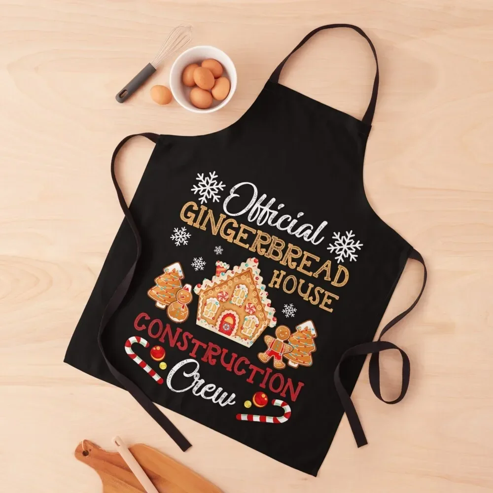 

Gingerbread House Construction Crew Gingerbread T-Shirt Apron household woman Kitchen Items Apron