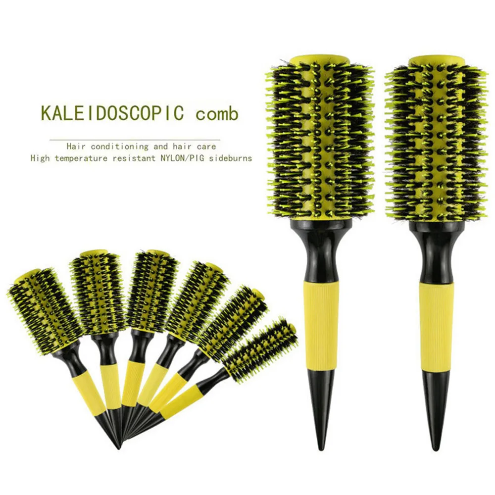 หวีแปรงม้วนผมทรงกลม หวีแปรงขนหมูป่า แปรงม้วนผมทรงกระบอก อุปกรณ์จัดแต่งทรงผม