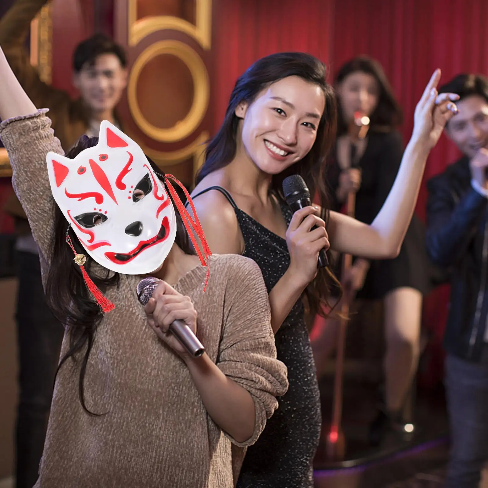 

Fox Mask Japanese Style Festival Cosplay Animal Face Mask For Halloween Party Masquerade Costume Accessories Creative Mask
