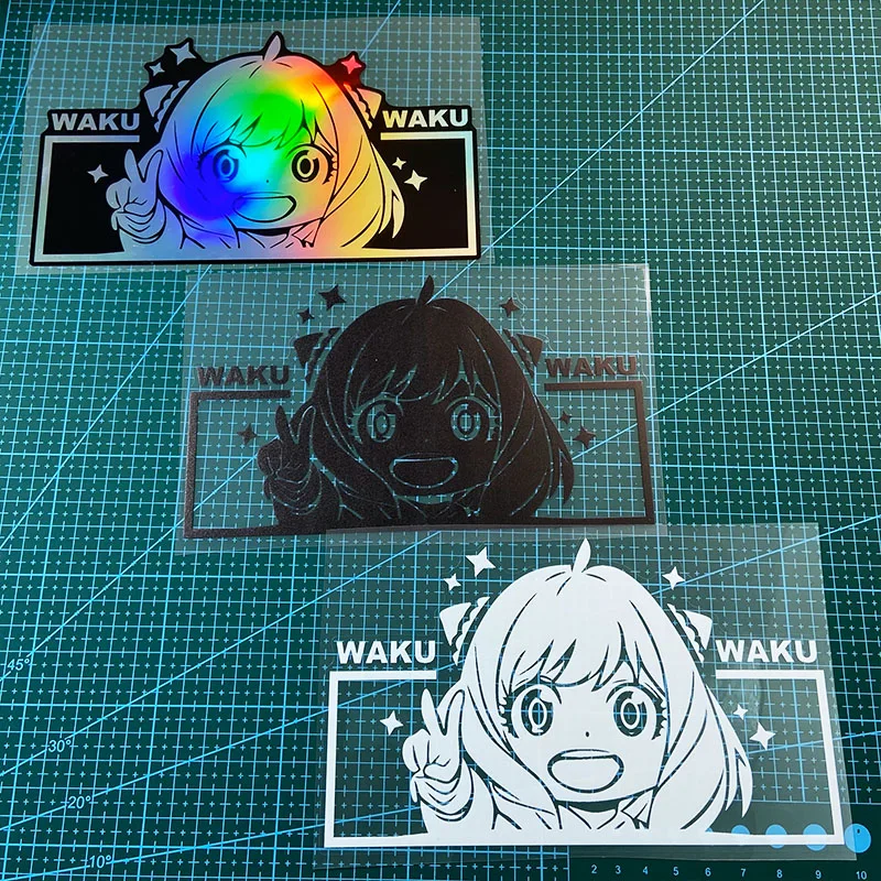 

Водонепроницаемые наклейки для боковых панелей мотоциклов, топливных баков, автомобильных окон, электросамокатов, виниловые стикеры, 1 шт., Аниме-девушка Аня, для мотоциклов