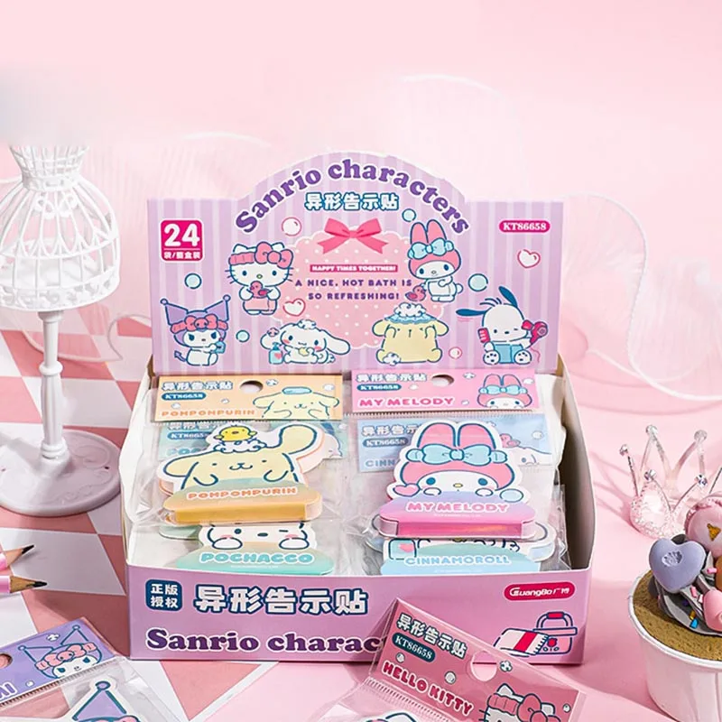 24pcs/lot Sanrio Kitty Pochacco Memo Pad Cartoon Melody Sticky Notes Stationery Label Notepad Planner Sticker Post School Supply