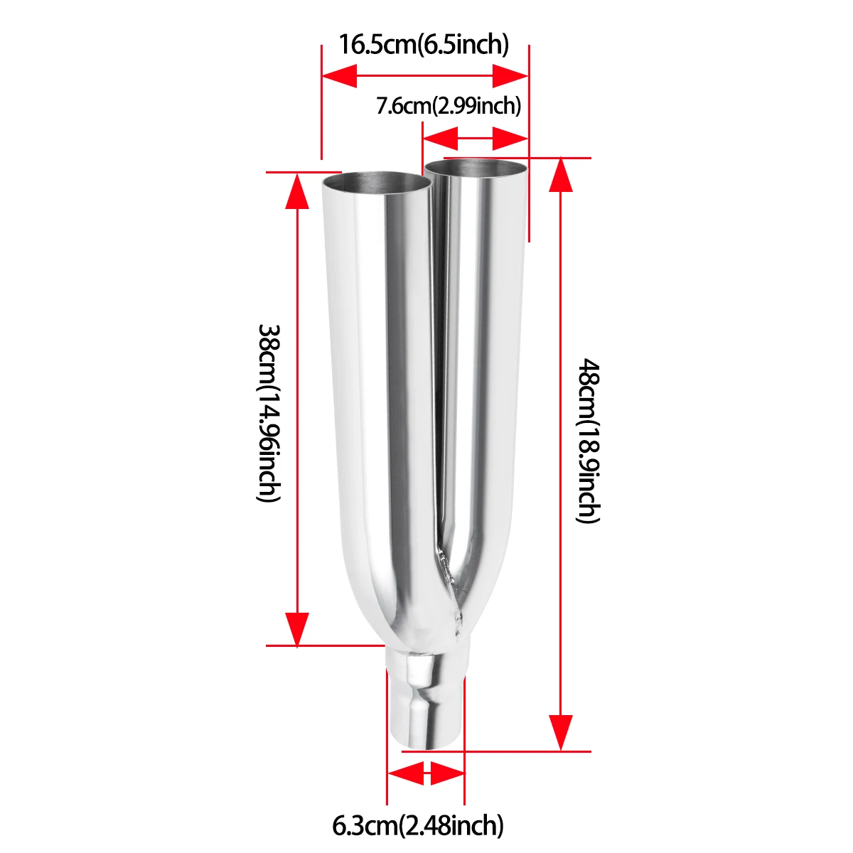 Chinese Factory Y Design 19Inch Dual-Pipe Car Auto Exhaust Muffler Tips for Universal High Quality Stainless Steel