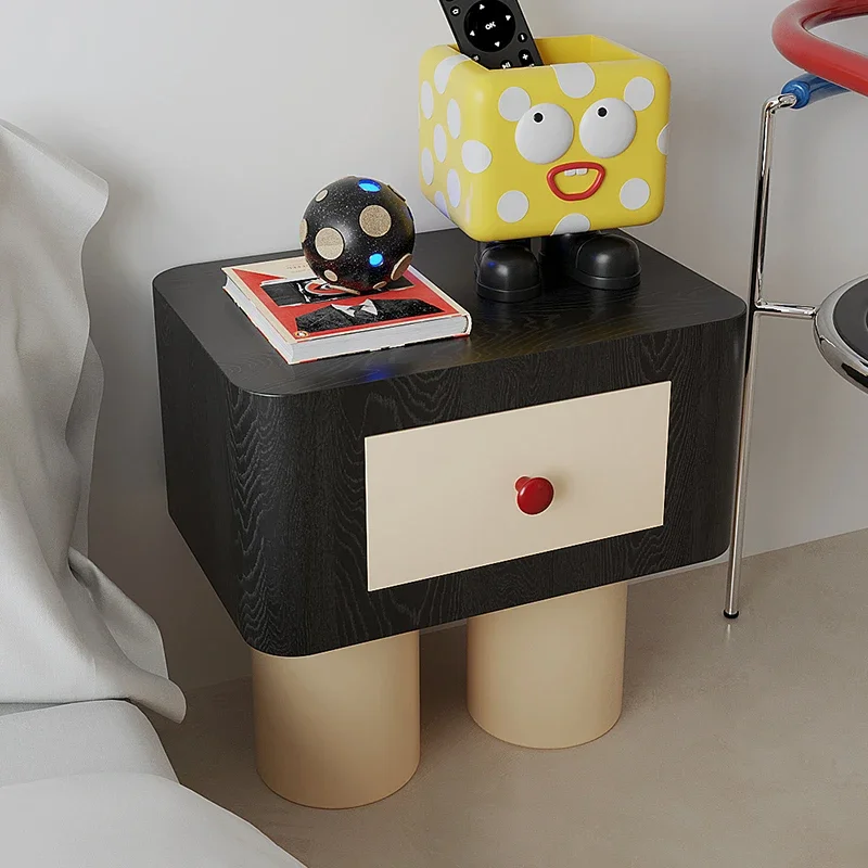 yyhcChildren's bedside table simple modern home bedroom storage cabinet creative cream wind 2024 new bedside table