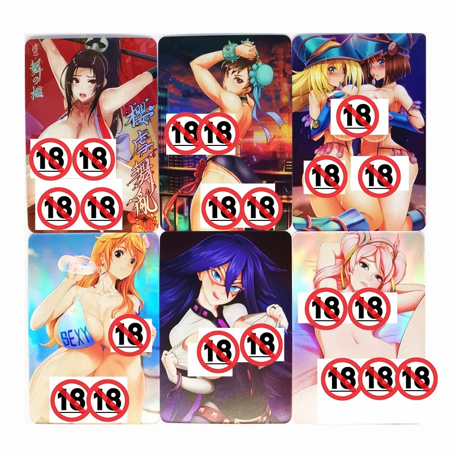 Yu Gi Oh Nami Chun Li Mai Shiranui Nami Angewomon ACG Sexy Nude Girl Card Game Collection Cards