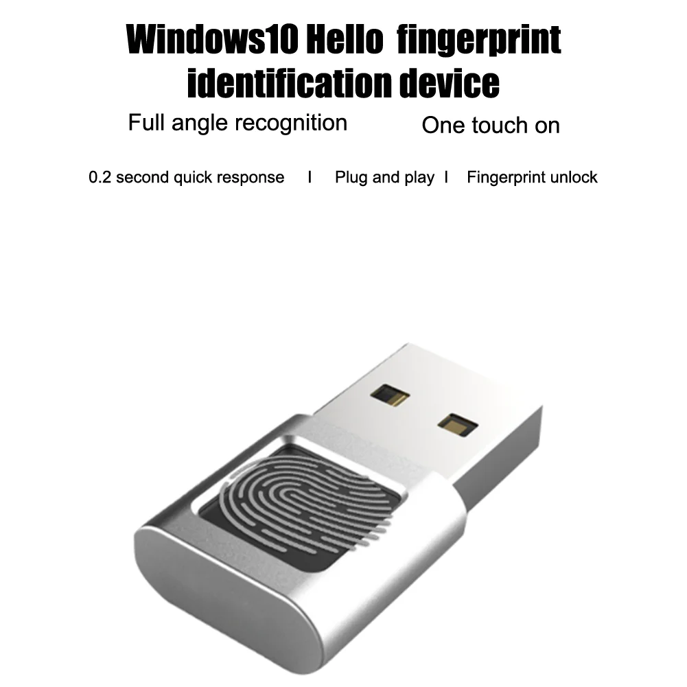 2023ใหม่มินิ USB อ่านลายนิ้วมือโมดูลอุปกรณ์สำหรับ Windows 10 Hello dongle แล็ปท็อปพีซีคีย์ความปลอดภัยอินเตอร์เฟซ USB