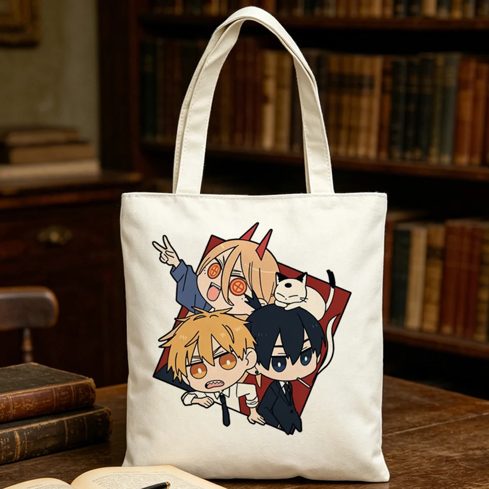 Chainsaw Man tote bag reusable shopper shoulder  shopping einkaufstasche femme
