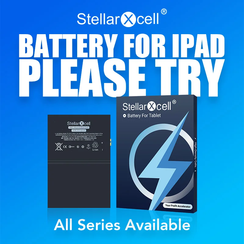 

StellarXcell Tablet Battery For iPad All Model Ipad 2 3 4 5 6 7 8 9 10 Pro Mini Air 1 2 3 4 pro10.5 pro12.9 with free tools
