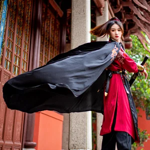 Chinesische Hanfu -Umhang von Frauen und Herren, Halloween Archer Cosplay -Kostüm, Partykleidung, Hanfu, Rot und Schwarzer Mantel für Männer und Frauen 8 Green Archer Cosplay -Verkauf - №6