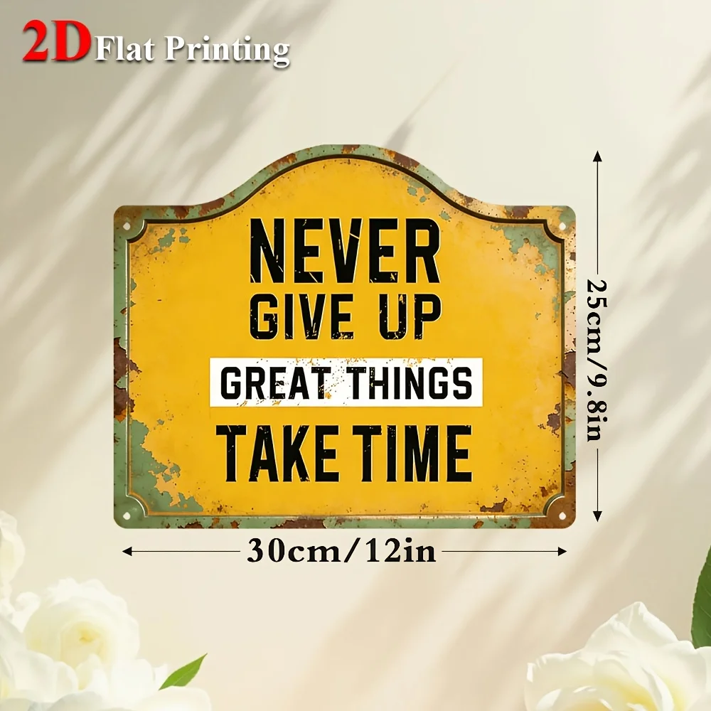 1pc, 2D Flat, Signs Metal Sheet Painting 