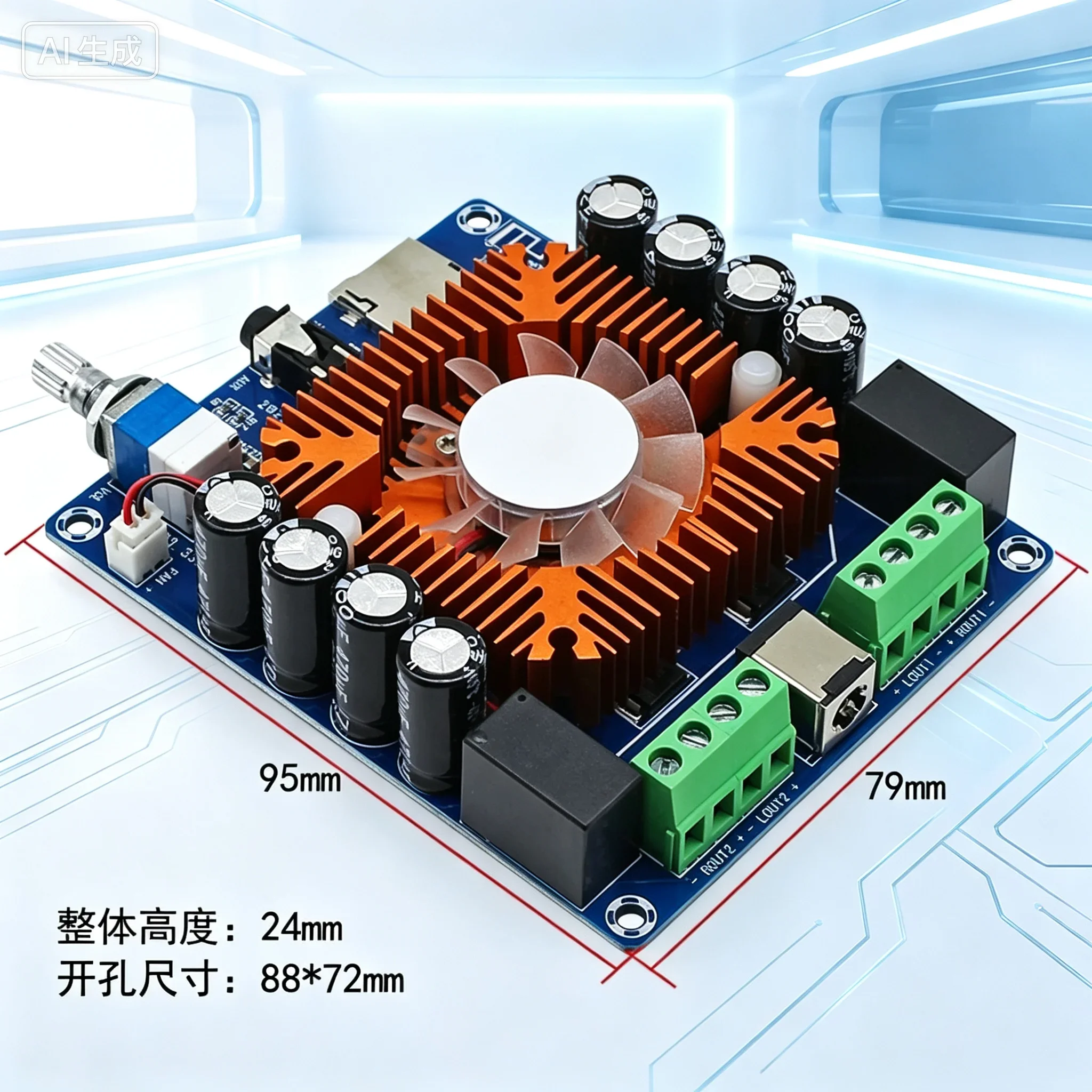 for DC12V Car Speaker Bluetooth Digital Amplifier Board 4*50W High‑Power TDA7388 Audio Amplifier Module