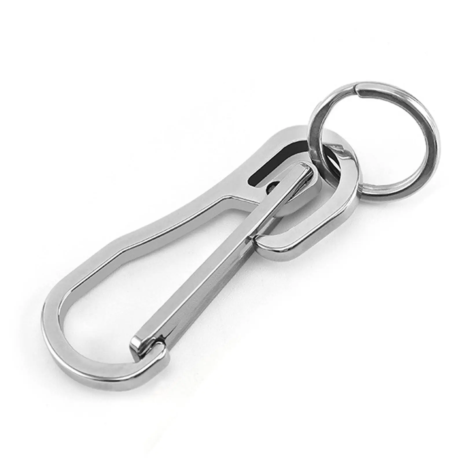 Keychain Quick Release Hook Stainless Steel Carabiner Clip Retractable Keyring Portable Holder Chinese Style Lucky Charm Unisex
