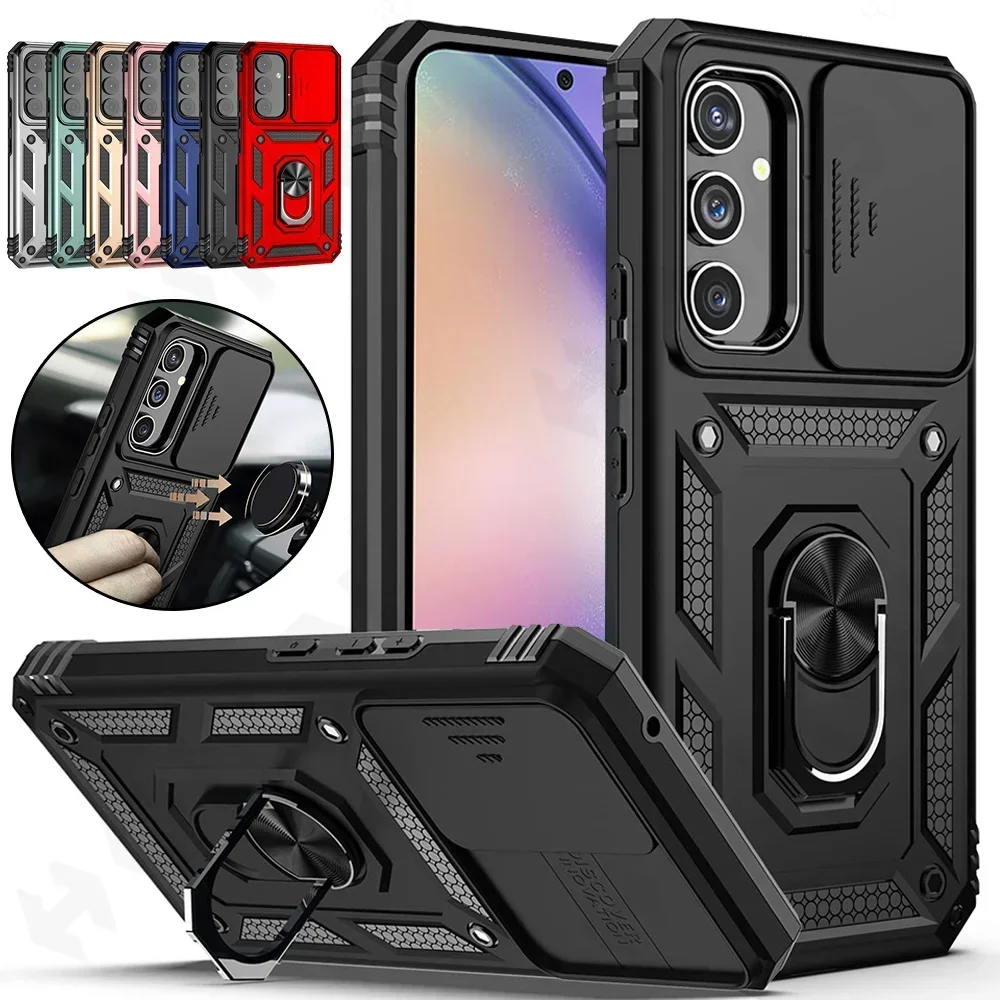 Custodia per Samsung Galaxy A54 A34 A14 S24 S23 S22 Ultra Plus FE cavalletto con protezione della fotocamera custodia rigida di grado militare