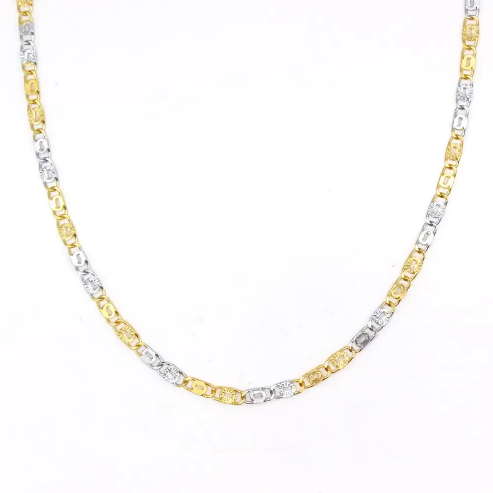

FS New Arrival Tow-Tone Chains Classic Gold Plated Necklace For Women And Man Gift Collares Bijoux