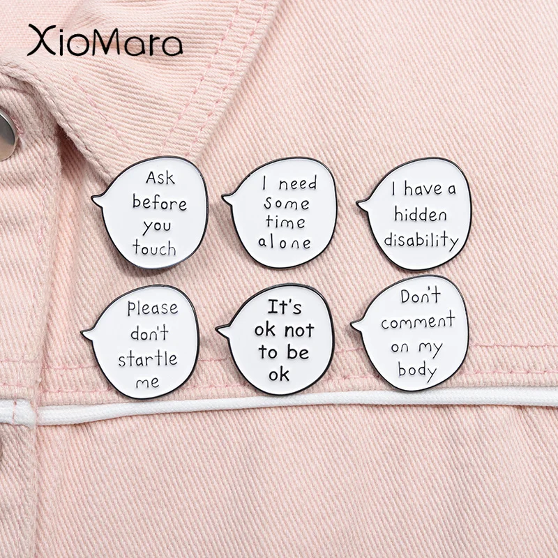 It's Ok Not To Be Ok Enamel Pin Dialog Box I Need Some Time Alone Brooch Lapel Backpack Badge Jewelry Gift For Friends