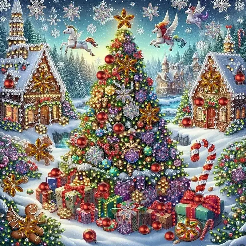 

PhotoCustom 5D DIY Diamond Painting Christmas Tree Full Drill Square Embroidery Animal Mosaic Picture Of Rhinestone Decor Home