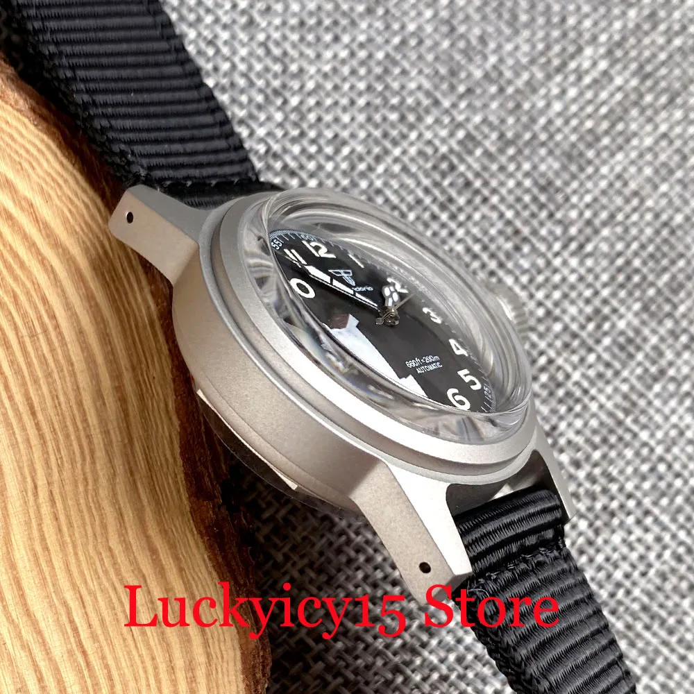 Vintage Military Tandorio 36MM Watch 20ATM Black Dial With Arabic Numerals Auto NH35A Movement Men Double Dome Sapphire Glass