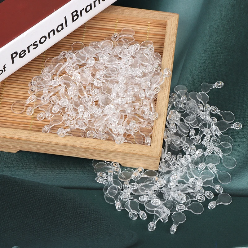 (BS)200PCS 16*8mm Acrylic Clear Jewelry Bails DIY Crafting Charm Hooks for Cabochons.