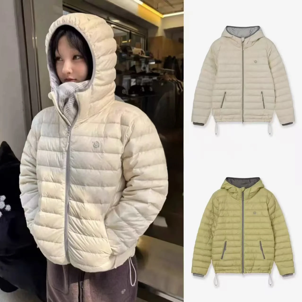 

Women's Hooded Zipper down Jaet 90% Du down Lightweight Casual Outerwear Outdoor Windproof Bone-ape Feather Jaet