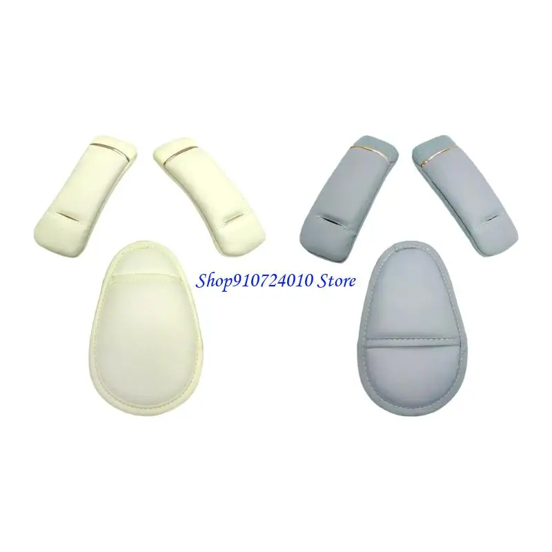 

77HD 3Pcs Baby Car Shoulder Pads Strollers Protectors Cushion Set Soft PU
