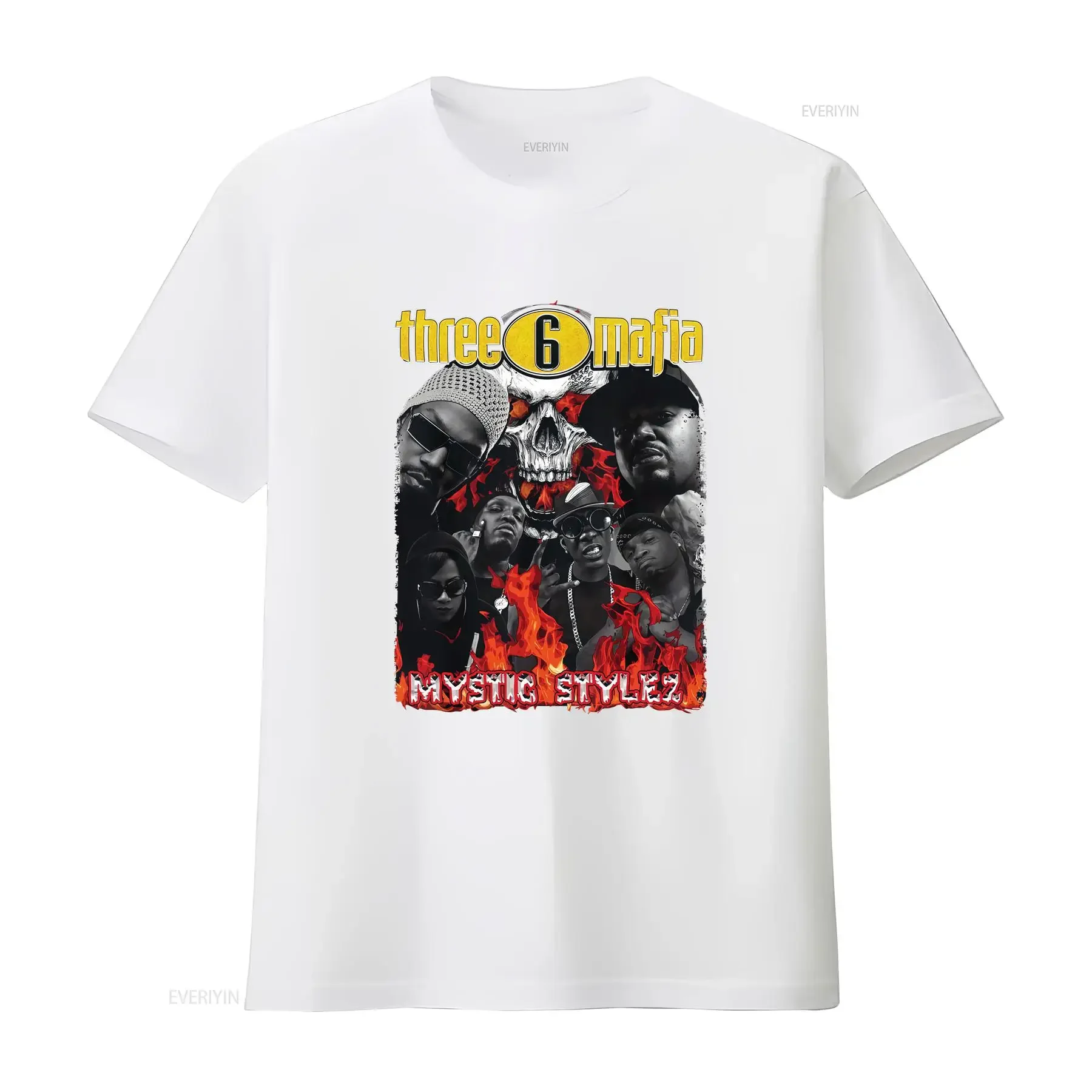 Rare Three 6 Mafia Tour shirt Men S 5XL T 3D944 vintage Washed graphic streetwear Stylish designer clothes Breathable Casual view 4