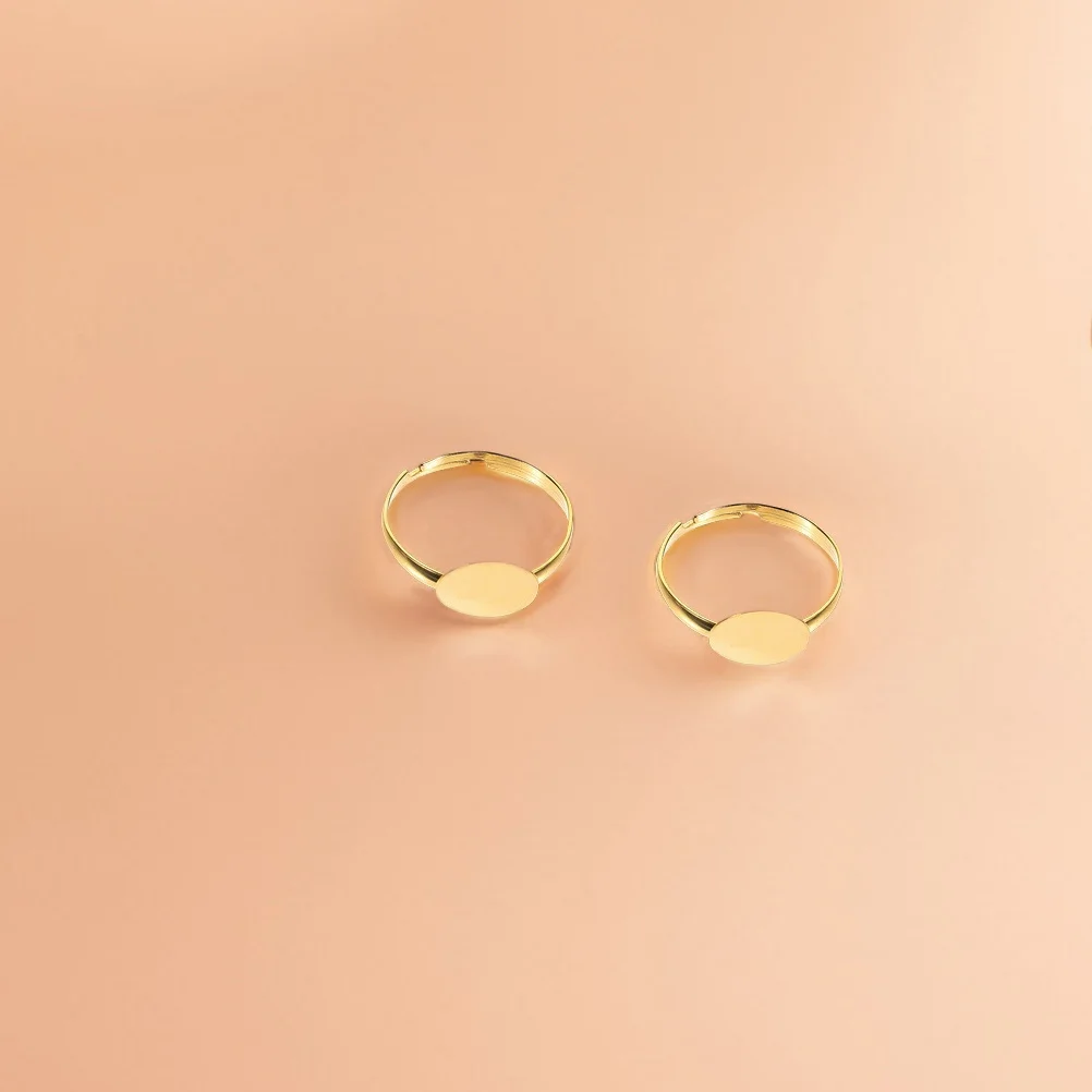 50 قطعة النتائج حلقة قابل للتعديل 10 مللي متر قاعدة مسطحة الفراغات Diy بها بنفسك صنع المجوهرات حجر البطانة الايبوكسي الحرفية خواتم الزفاف شخصية