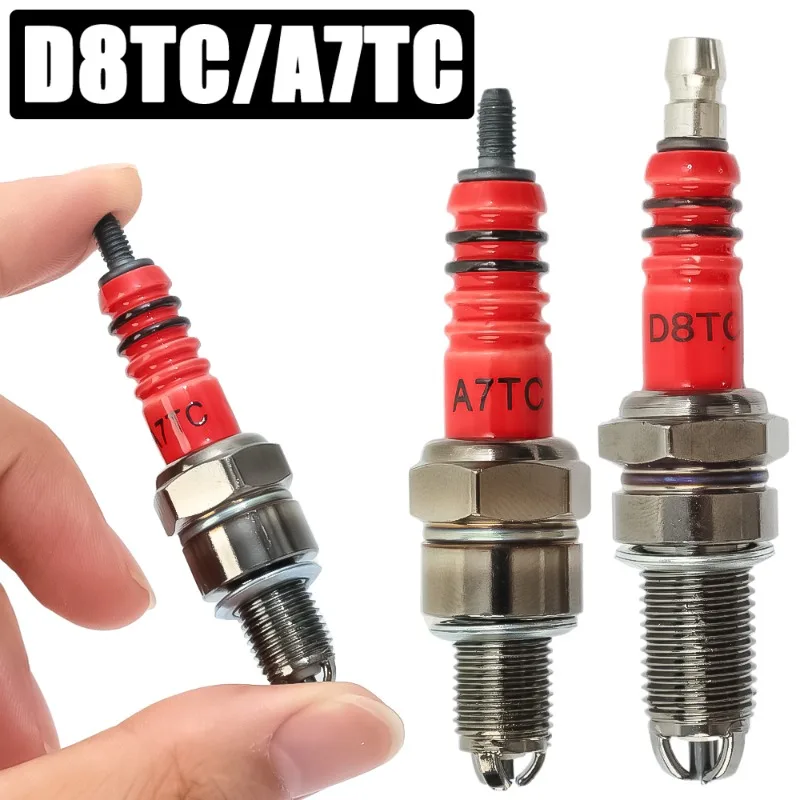 Three-sided Pole Spark Plug High Performance Motorcycle A7TC D8TC Spark Plugs For GY6 CG 50 70 110 125 150CC