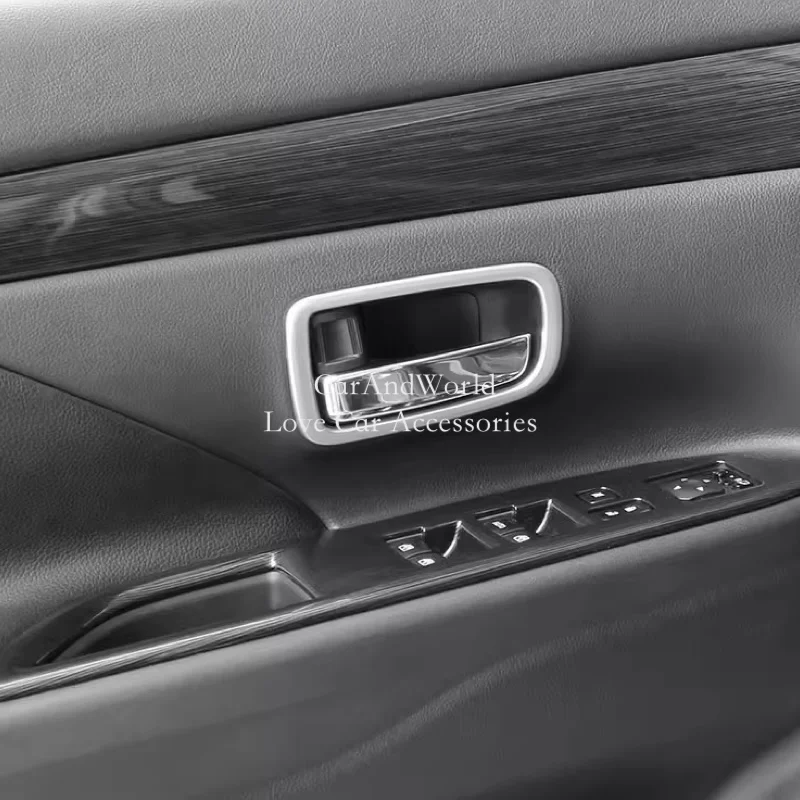 

For Mitsubishi Outlander interior Door Bowl Cover Trim 2013-2021 Inter Handle ABS Chrome Decoration Car-styling Accessories