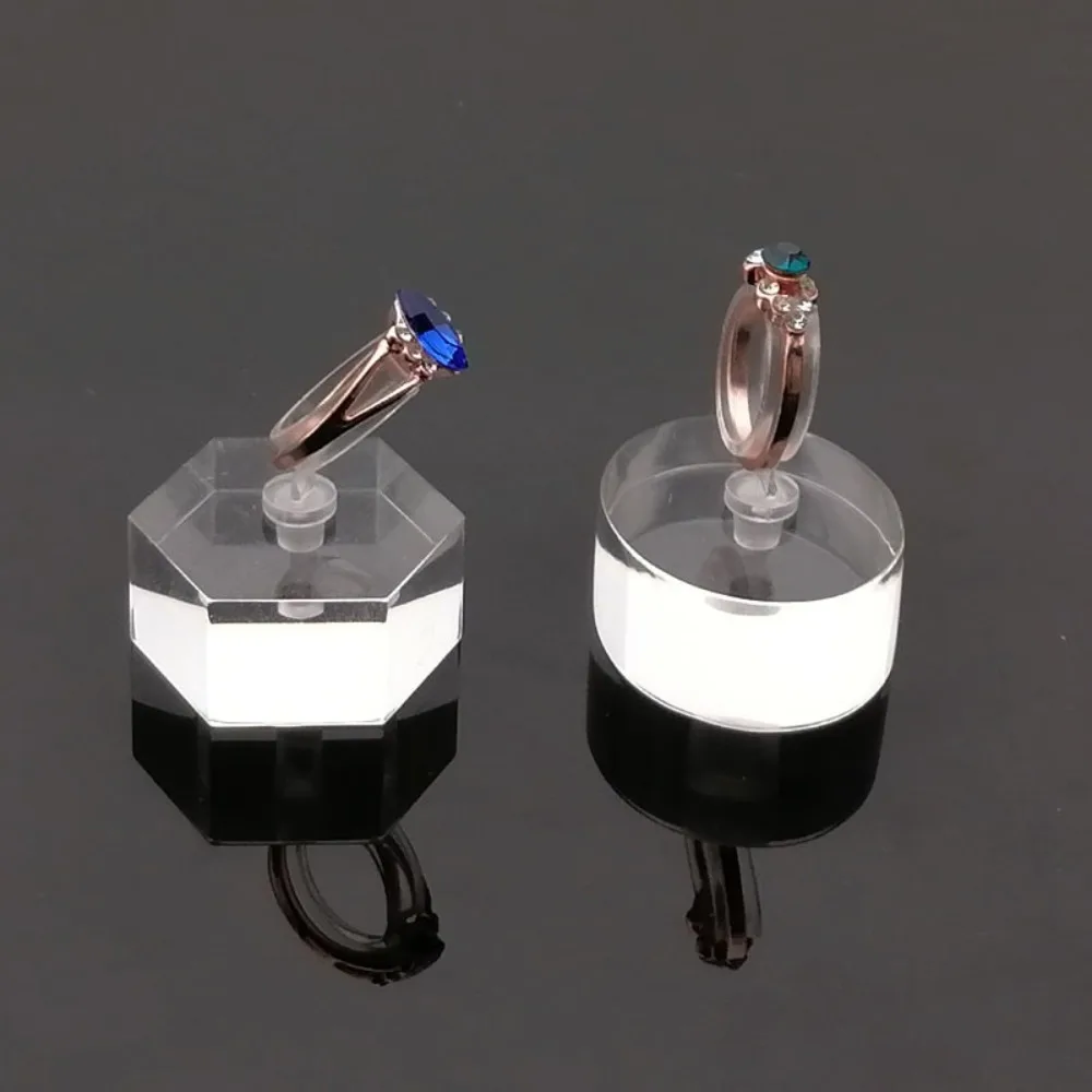 

Geometric Clear Acrylic Ring Display Stand Wedding Ring Box Earrings Show Props Jewellery Stands Cases Photography Props