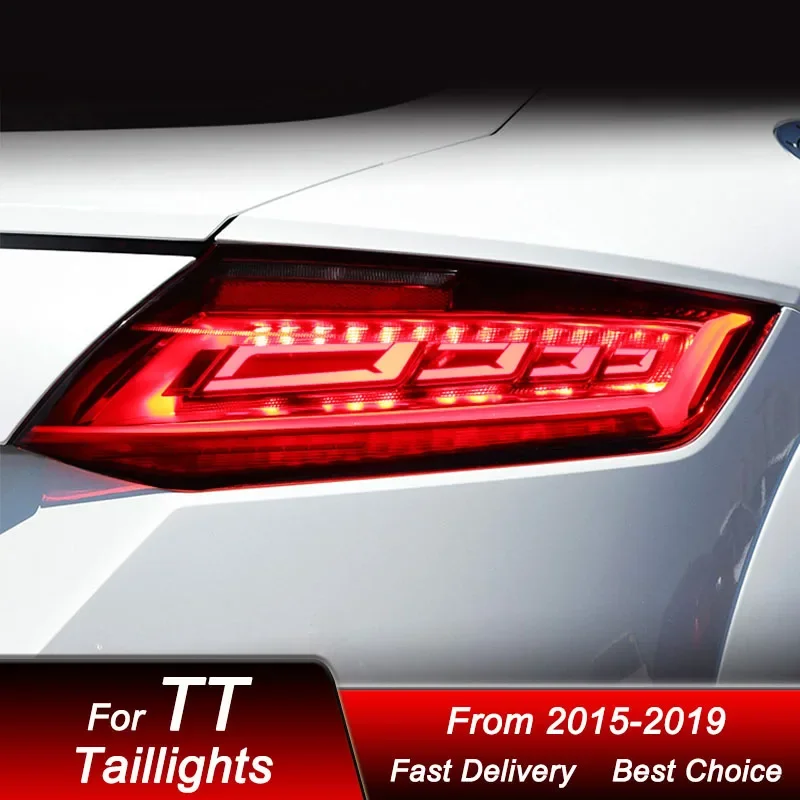 

Поп-стайлинг автомобиля Задние фонари для Audi TT TTS 2015-2019 Новый стиль Полный светодиодный задний фонарь Динамический указатель поворота Задний фонарь в сборе