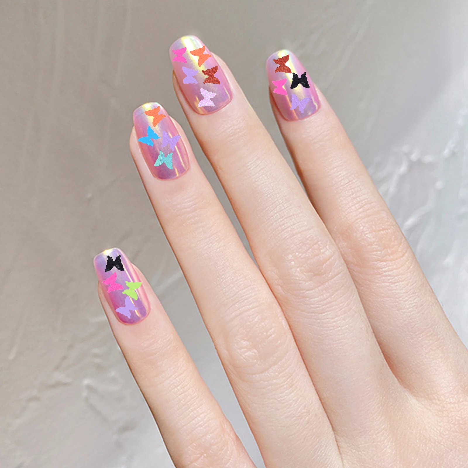 

4 Boxes Nail Art Sequins Plastic Lovely Shape Easy to Use DIY Butterflies Glitters Manicure Tools Nails Glitter Salon Accessory