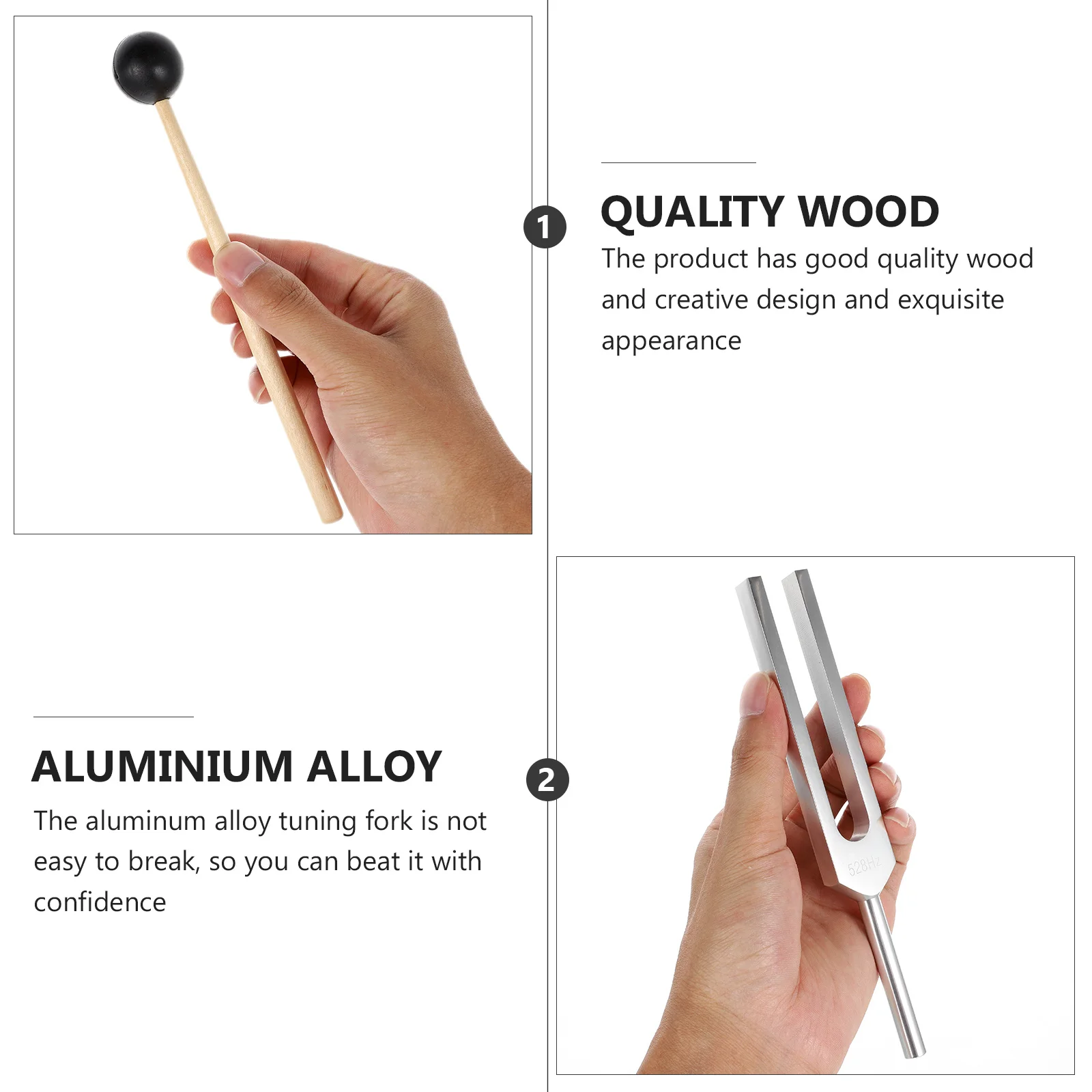 

1Set Musical Tuning Fork Aluminum Alloy Silver 528Hz Chakra Therapy Healing Yoga Meditation Sound Vibration Energy Instrument