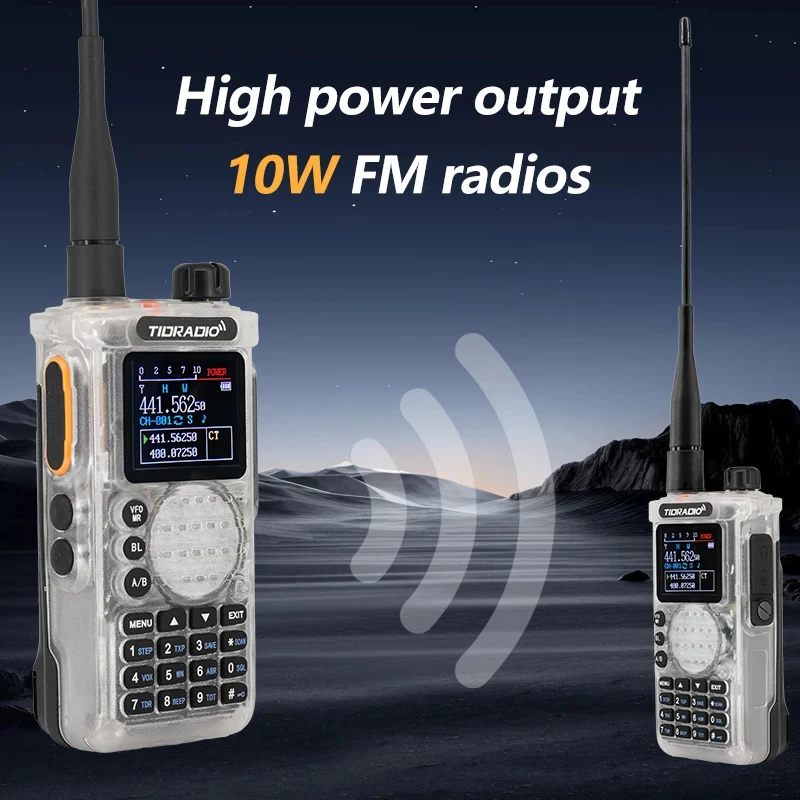 10w Portable Walkie Talkie Dual Band App Programming Color Screen Noaa TypeC Long Range 2500mah for Outdoor Off Road Camping