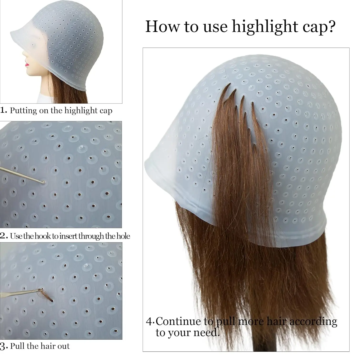 2pcs Reusable Silicone Hair Coloring Dye Caps