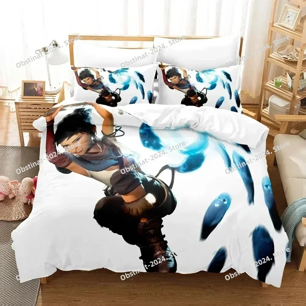 Anime Game Bridge Spirits Kena Bedding Set Printed single Comforter Quilt Duvet Cover Pillow Case 3 Pieces Sets Kids Adult Size