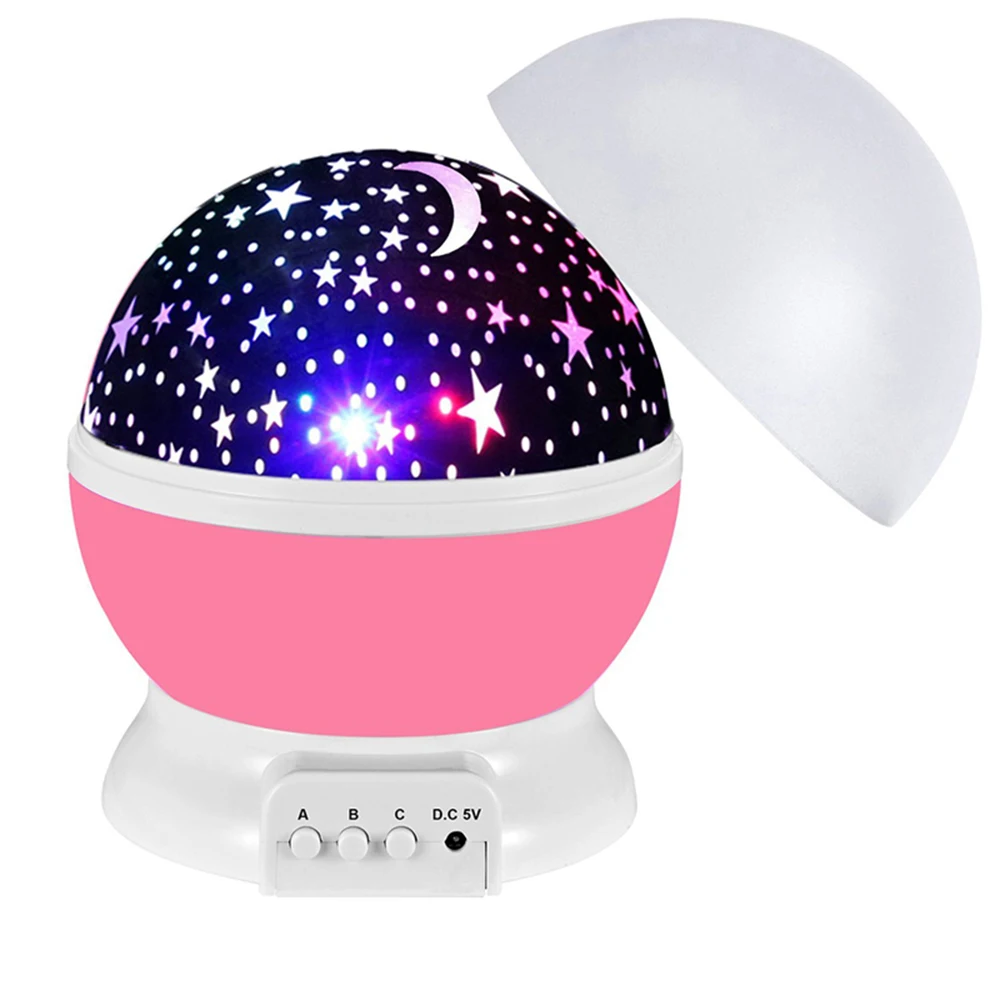 Star Night Light for Kids Nebula Star Projector Lamp 360 Degree Rotation 4 LED Bulbs 12 Light Color Changing with USB Cable Gift