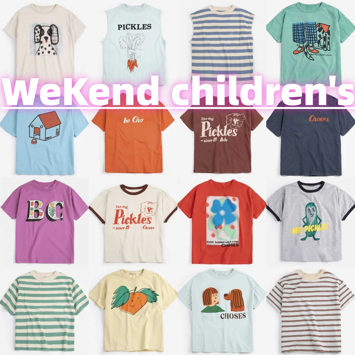 26 Neues Kinder-T-Shirt mit Rundhalsausschnitt und kurzen Ärmeln aus reiner Baumwolle. Das Oberteil für Jungen und Mädchen